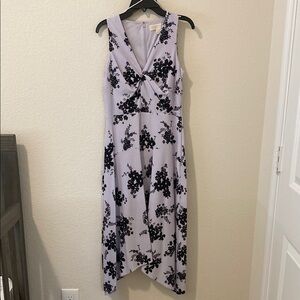 New MICHAEL KORS Purple Textured Floral Sleeveless Hi-Lo Dress Size P